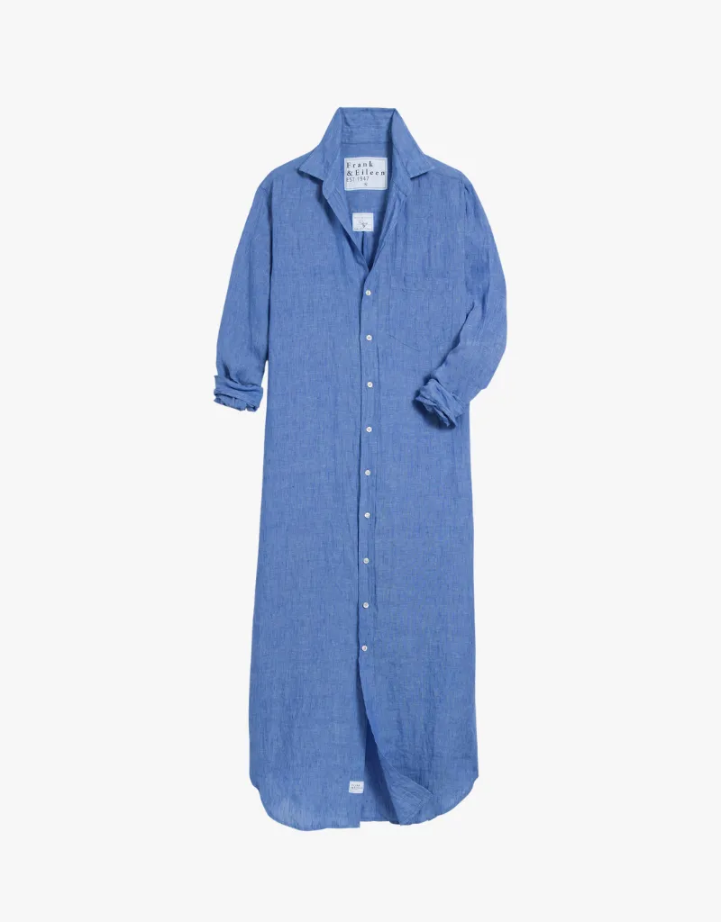 Frank & Eileen Rory Maxi Shirtdress in Classic Blue (Italian Classic Linen)