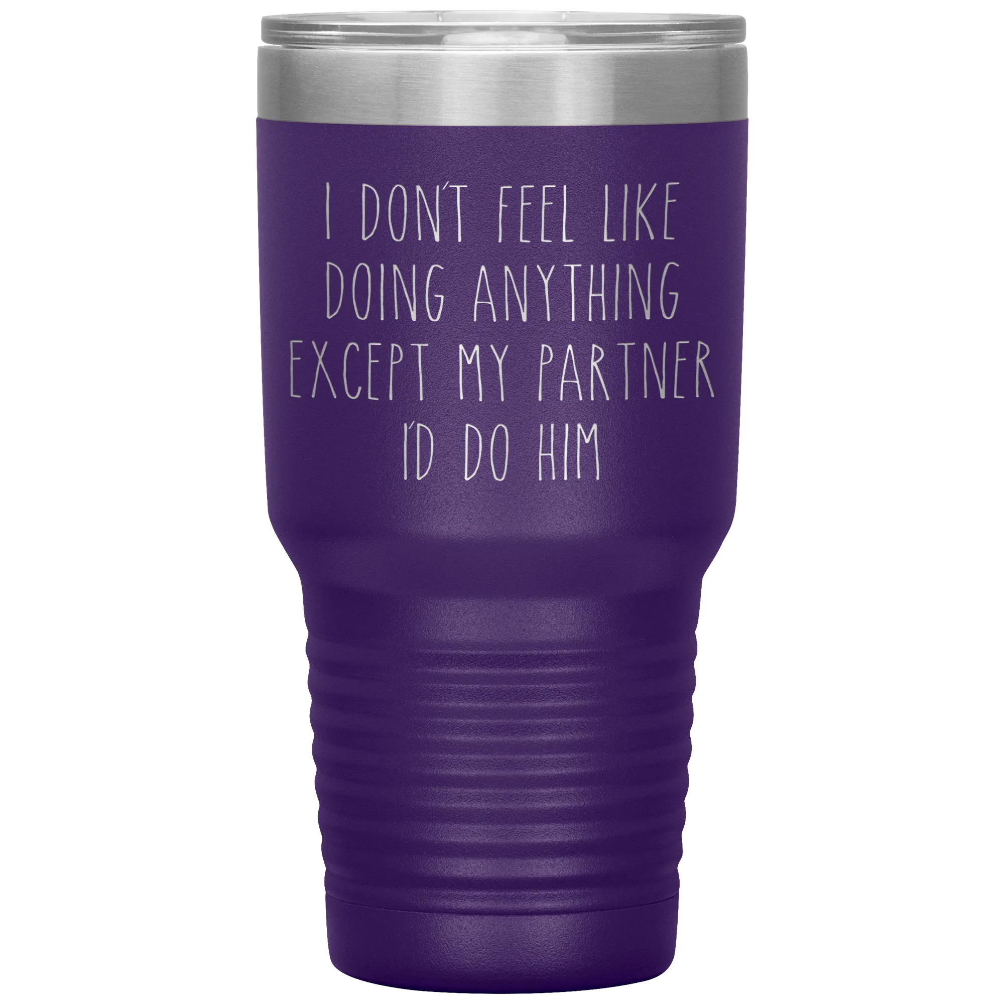 Gay Partner Gift Gay Pride Tumbler I Don't Feel Like Doing Anything Except My Partner I'd Do Him Funny Travel Coffee Cup 30oz BPA Free
