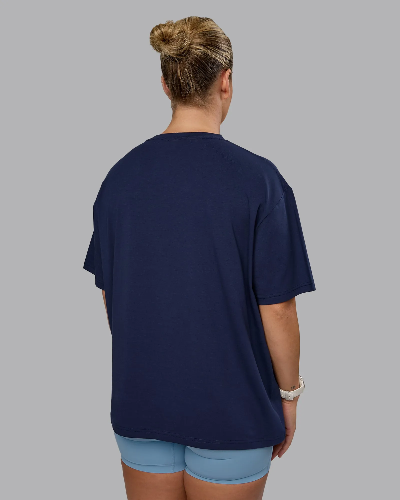 Go-To FLXCotton Oversized Tee - Future Navy-White