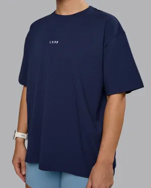 Go-To FLXCotton Oversized Tee - Future Navy-White