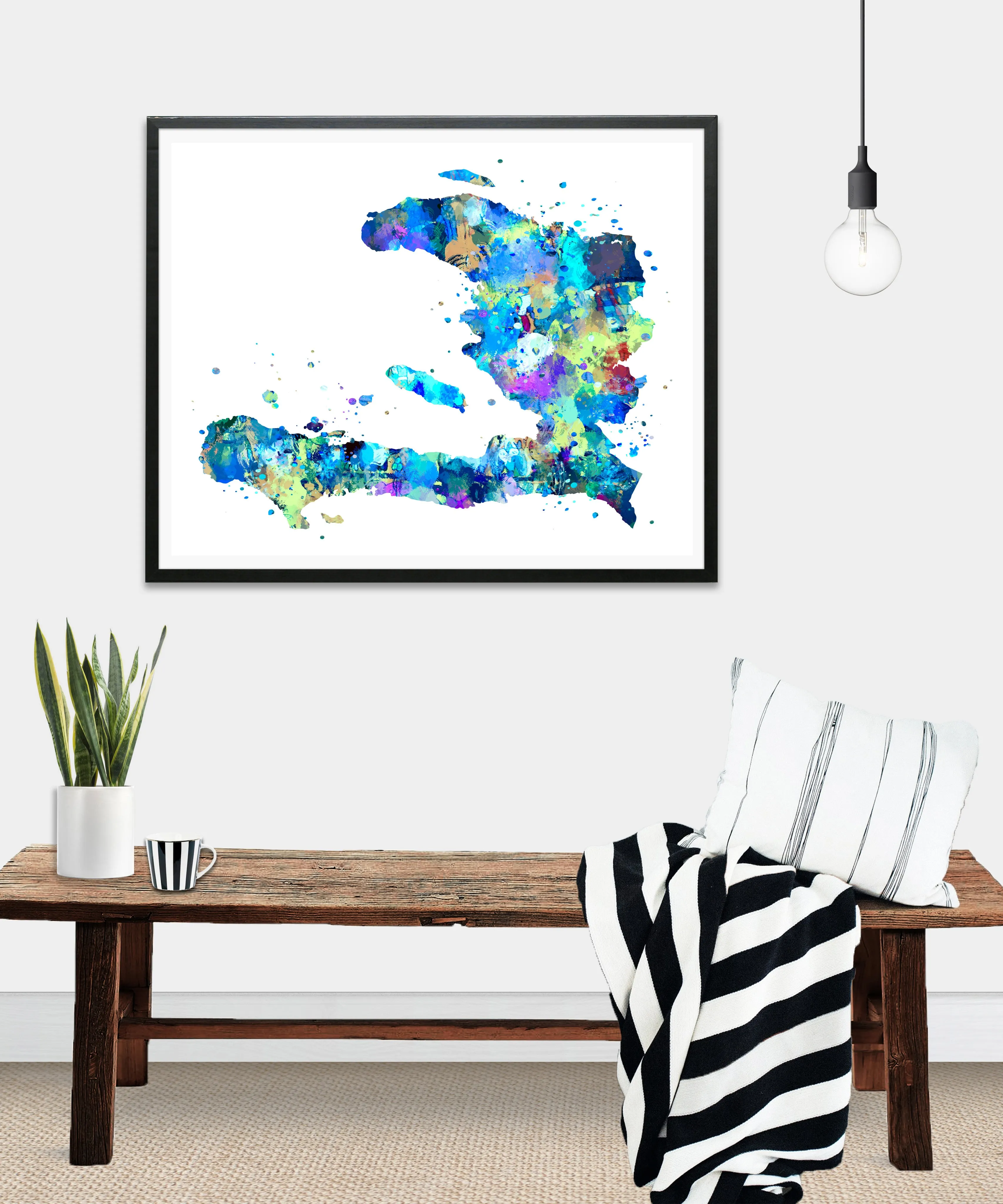 Haiti Map Art Print - Unframed