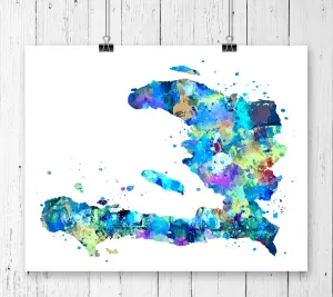 Haiti Map Art Print - Unframed