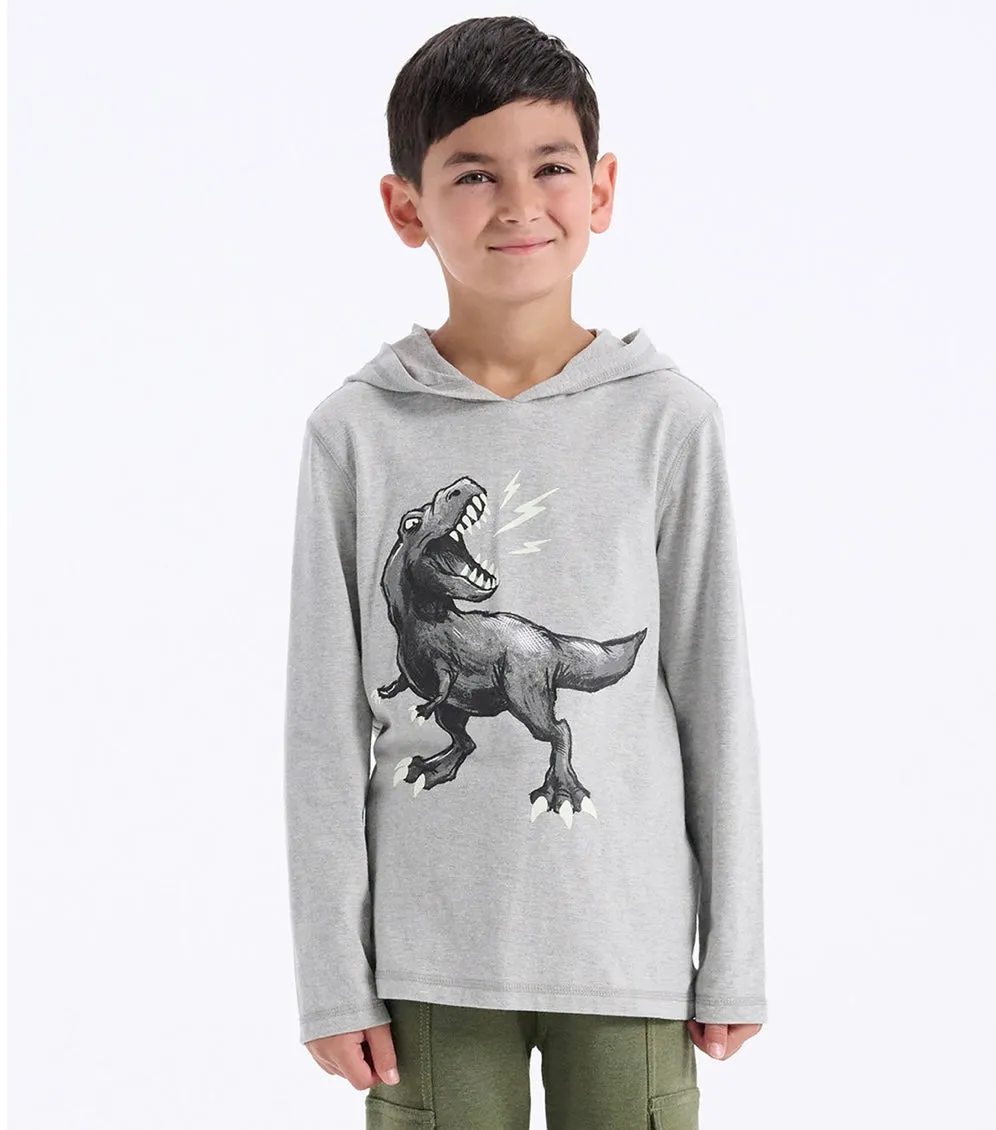 Hatley Glow in The Dark Long Sleeved Dino Graphic Tee : Size 2 to 10 Years