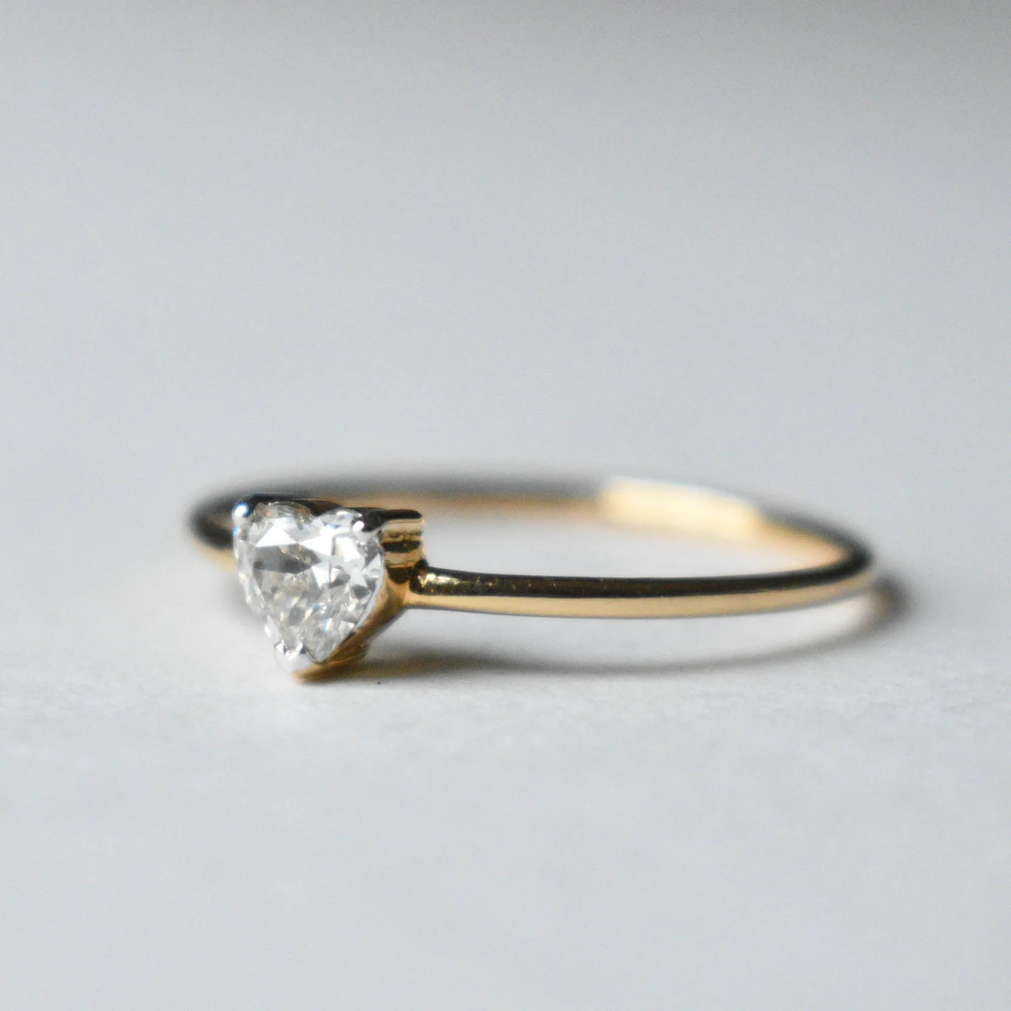 Heart Cut Diamond Minimal Dainty Engagement Ring
