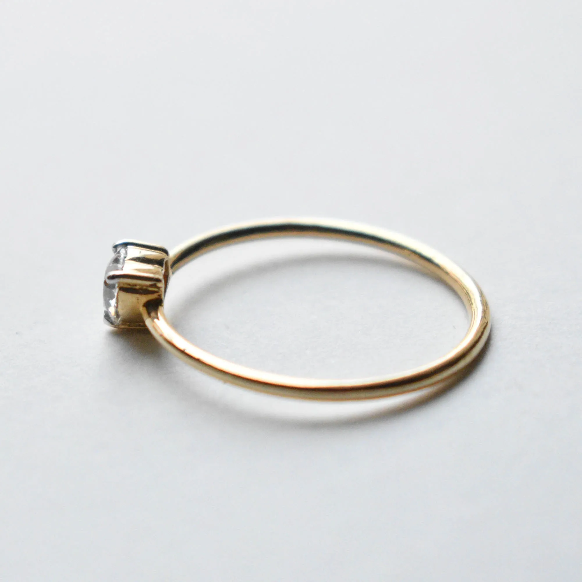 Heart Cut Diamond Minimal Dainty Engagement Ring