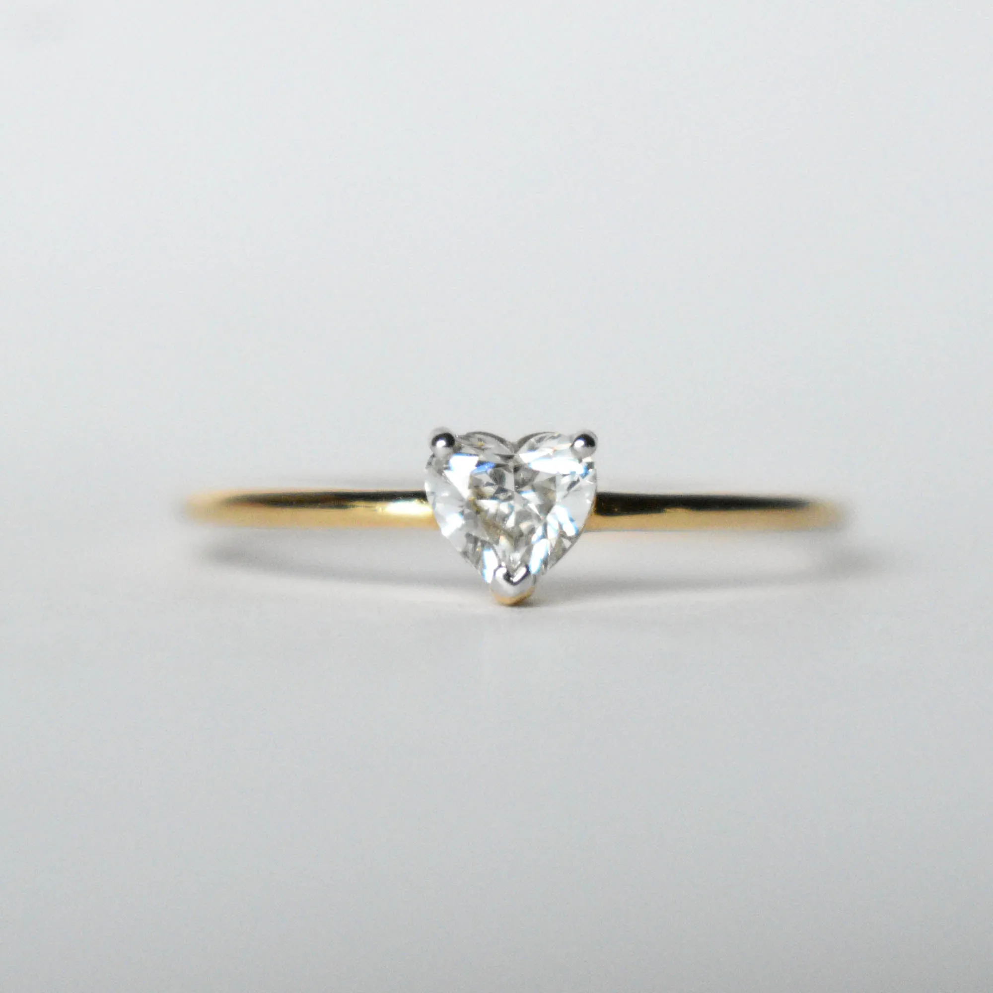 Heart Cut Diamond Minimal Dainty Engagement Ring