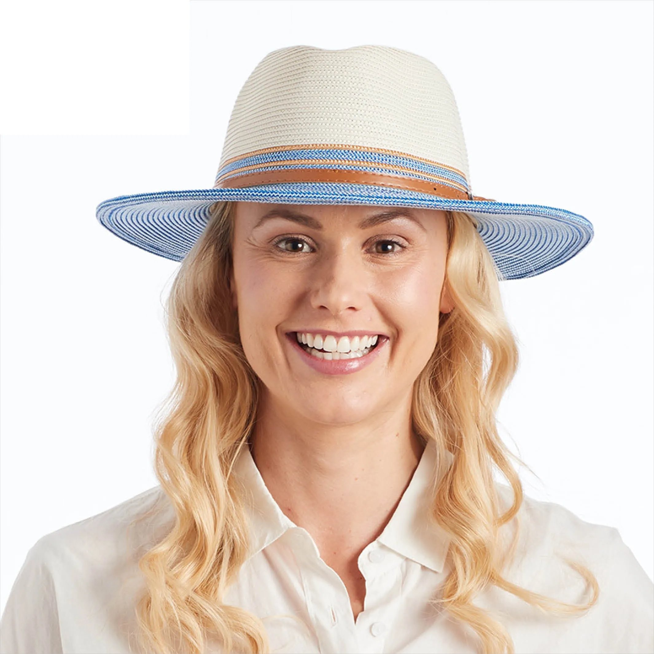 Heritage Town & Country Hat - Ivory/Ice Blue