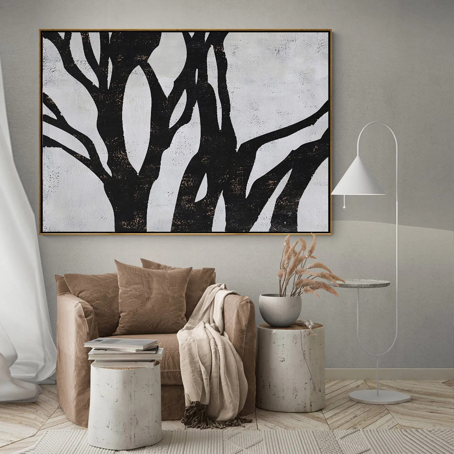 Horizontal Abstract Flower Painting H237H