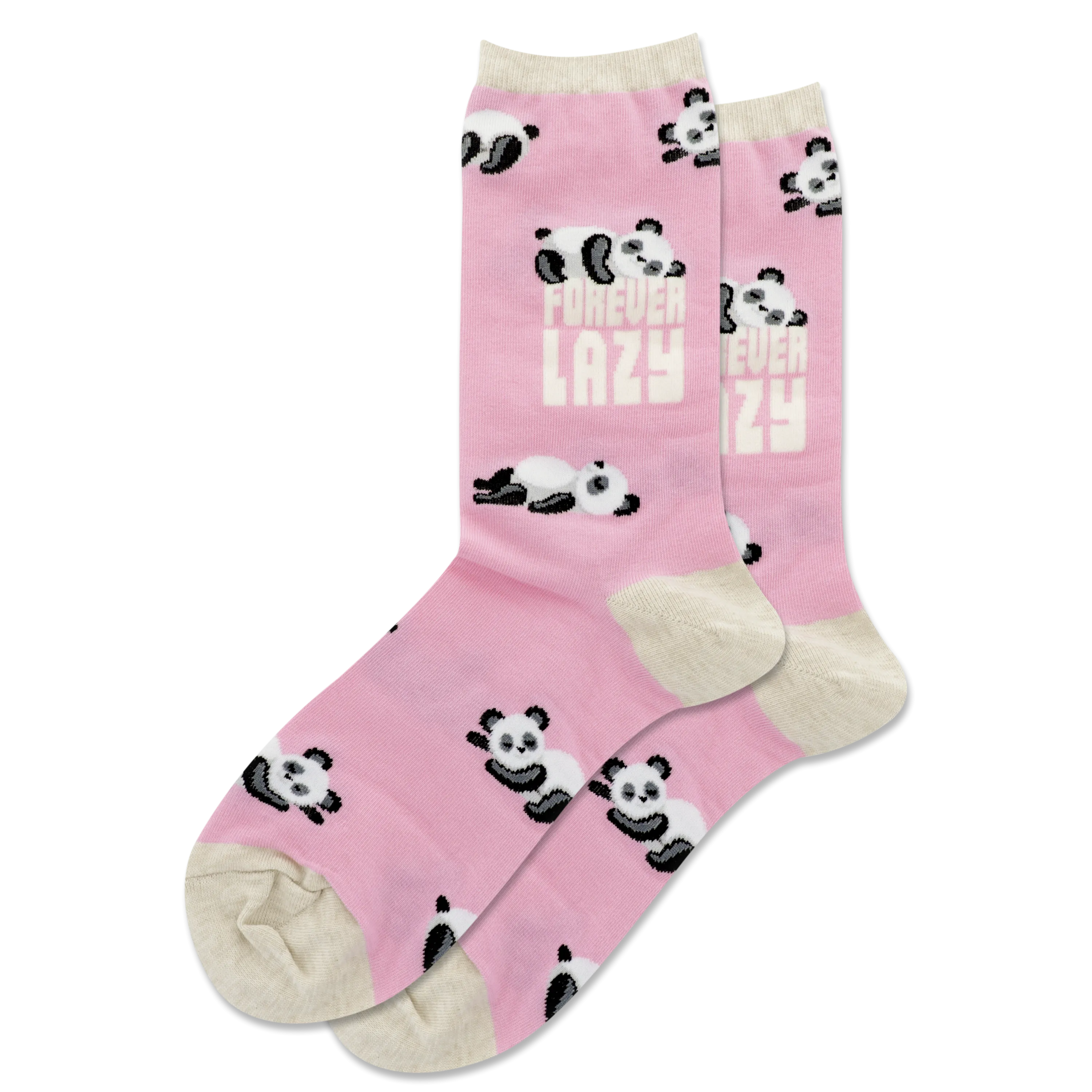 HOTSOX Women's Forever Lazy Panda Crew Socks