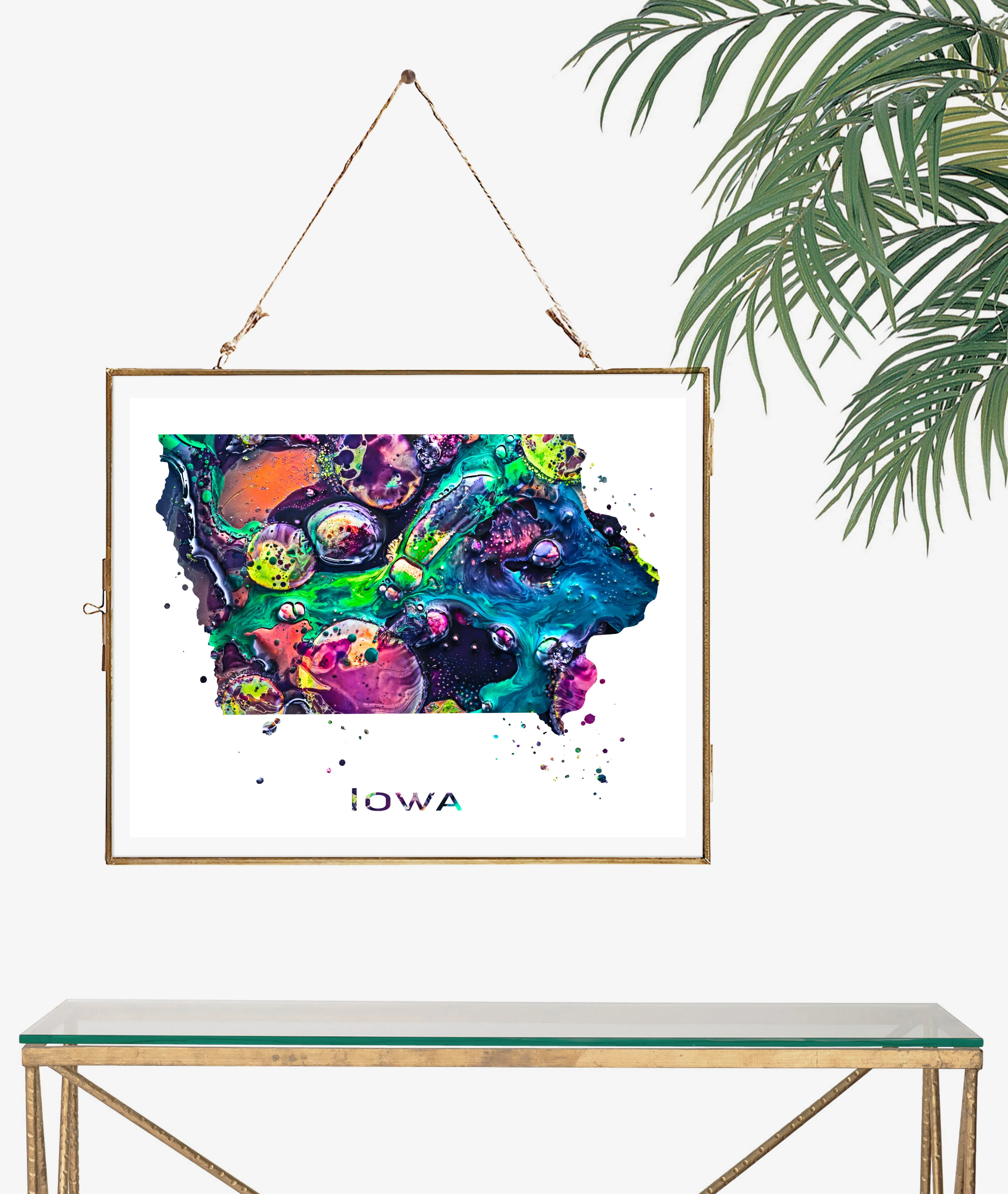 Iowa Map Art Print - Unframed