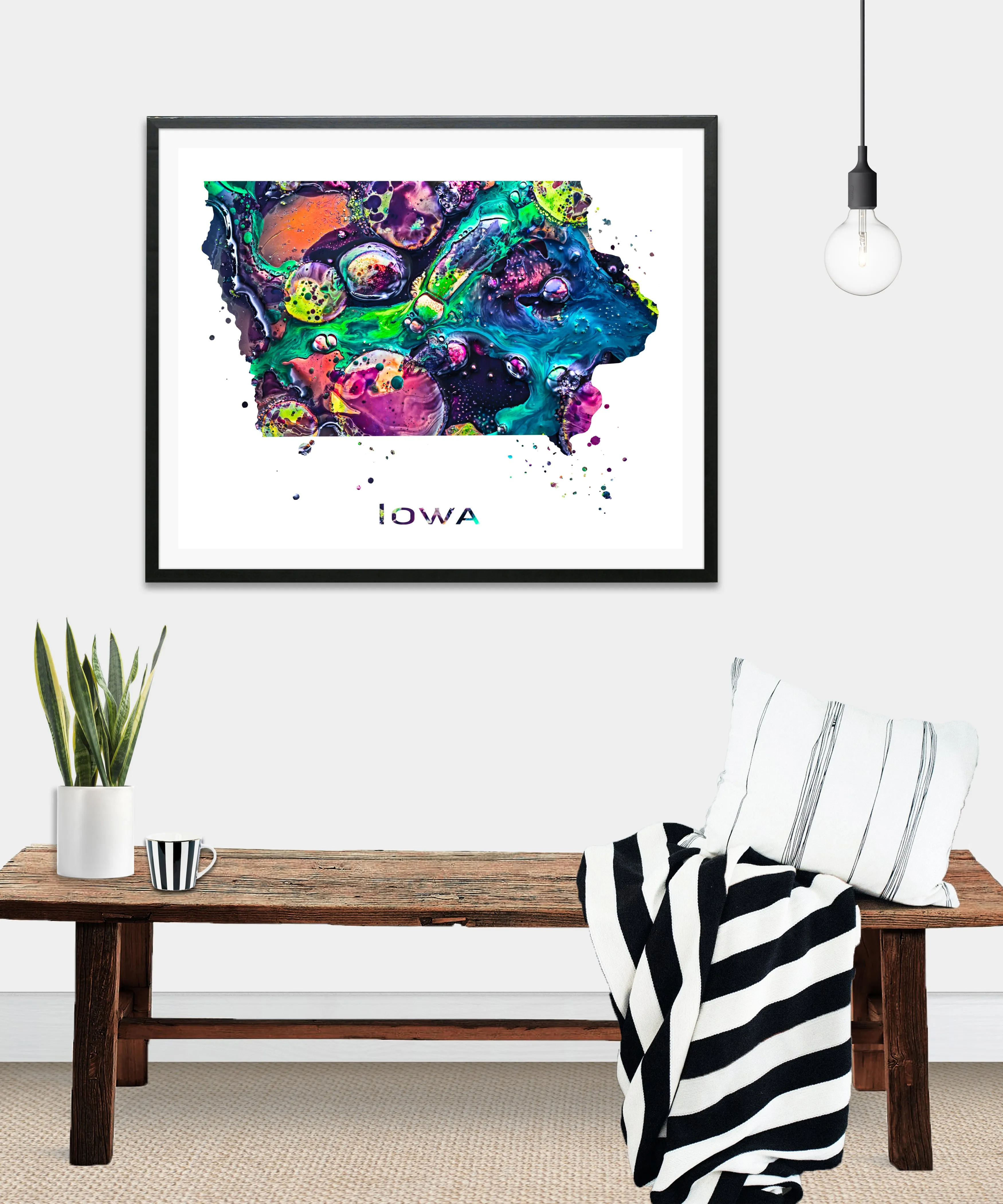 Iowa Map Art Print - Unframed