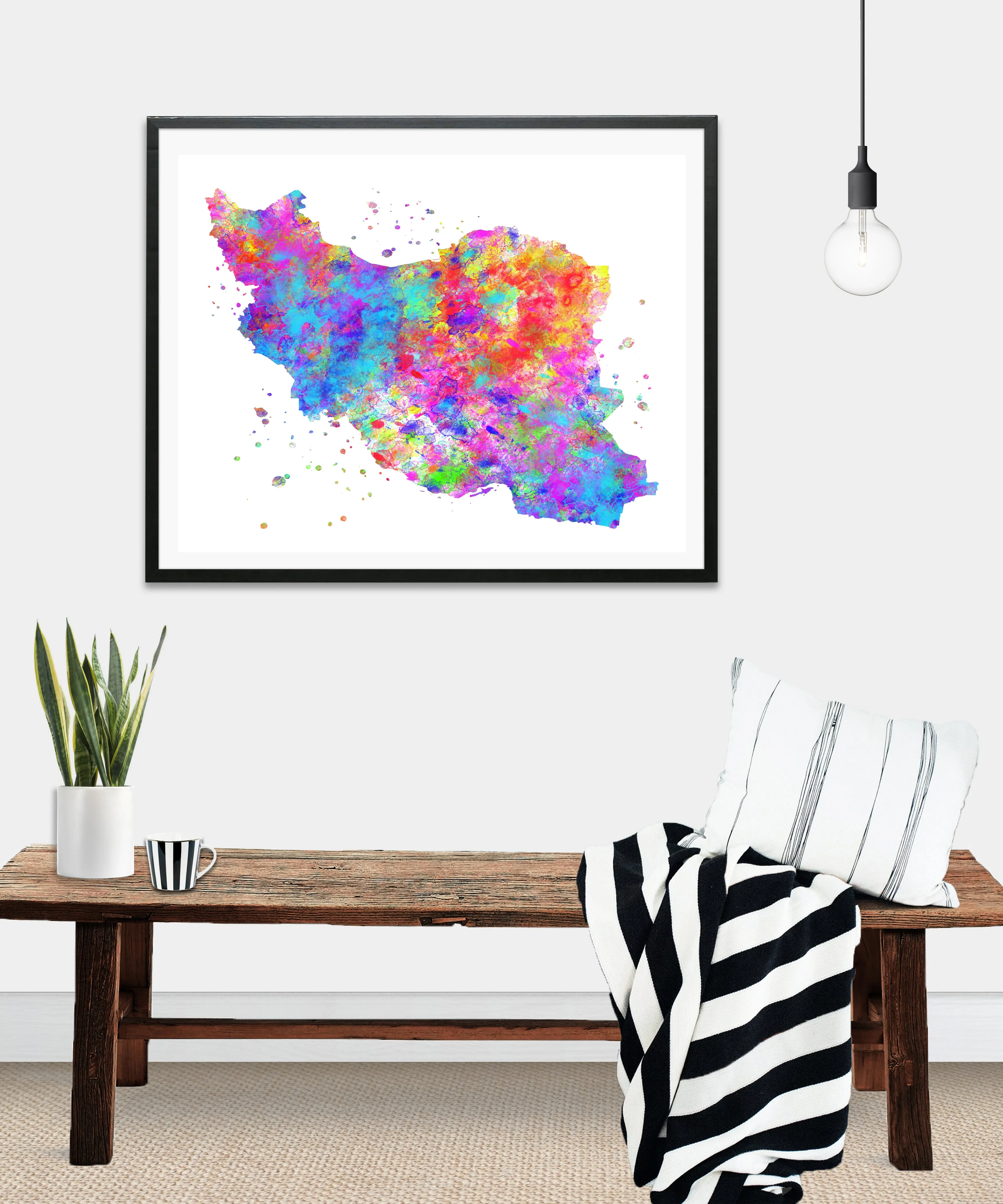 Iran Map Art Print - Unframed