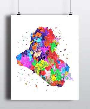 Iraq Map Art Print - Unframed
