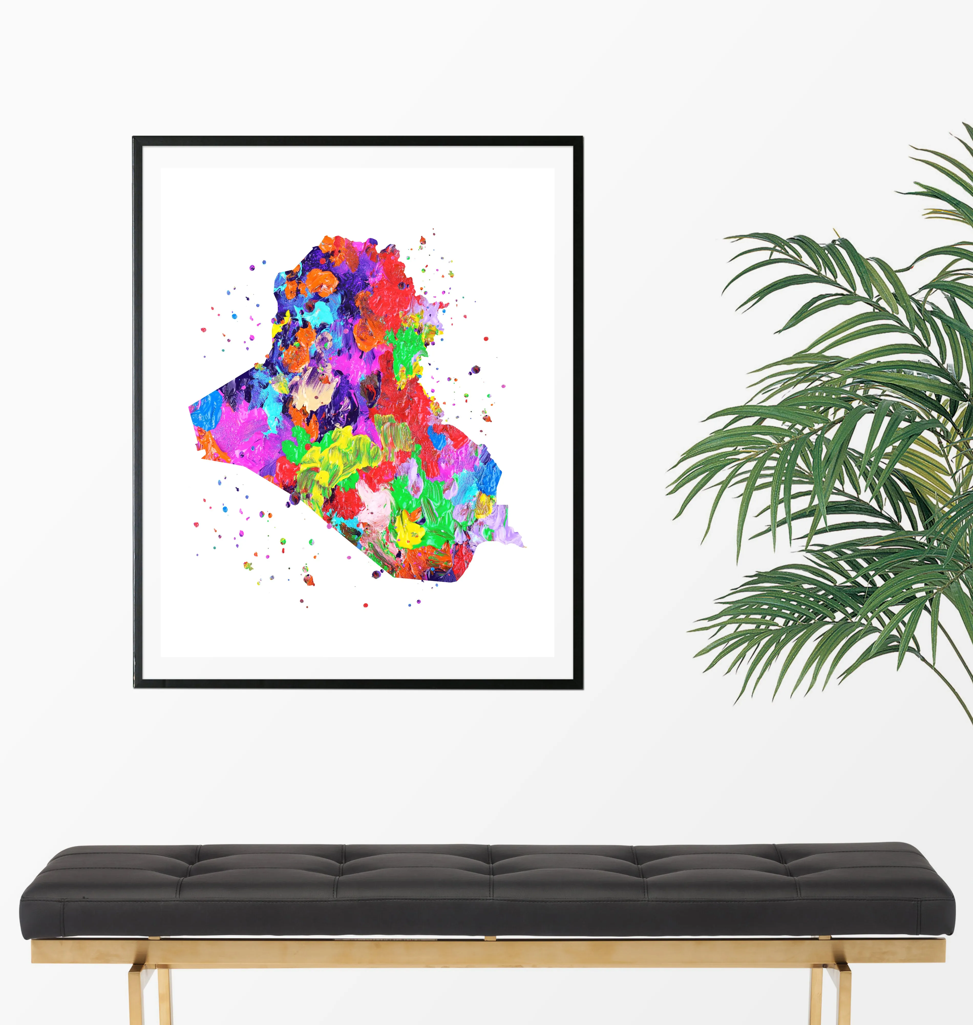 Iraq Map Art Print - Unframed