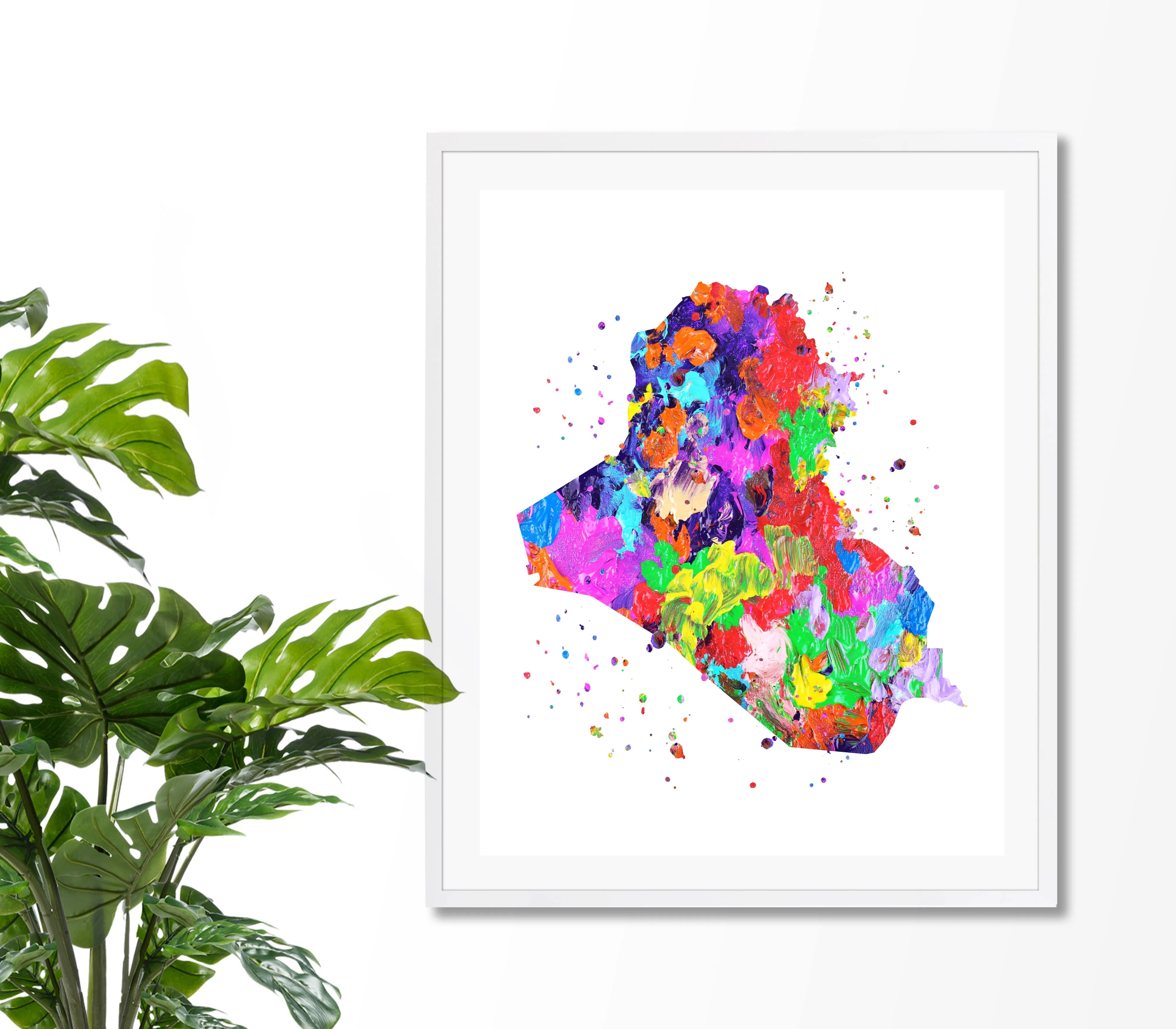 Iraq Map Art Print - Unframed
