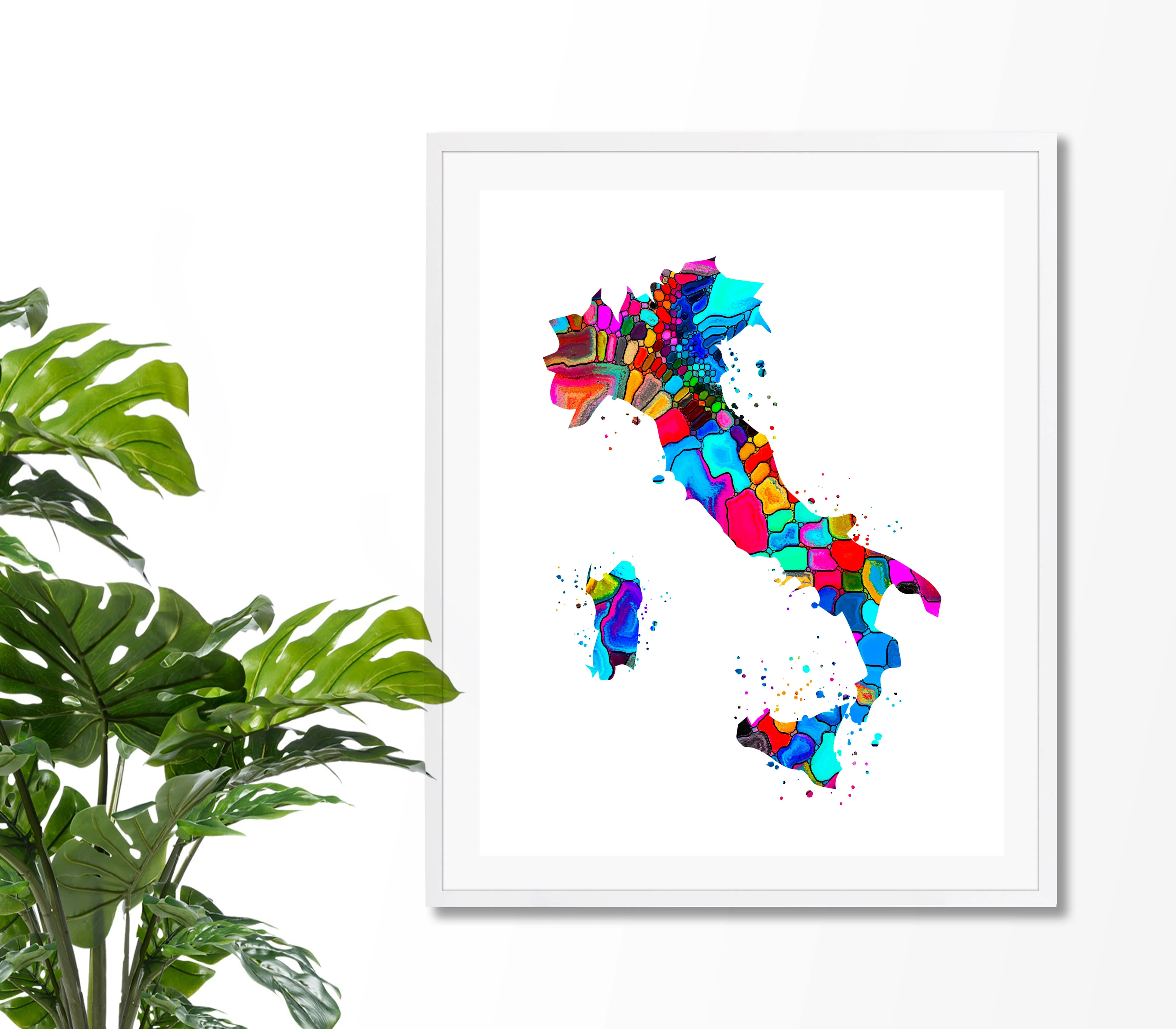 Italy Map Art Print - Unframed