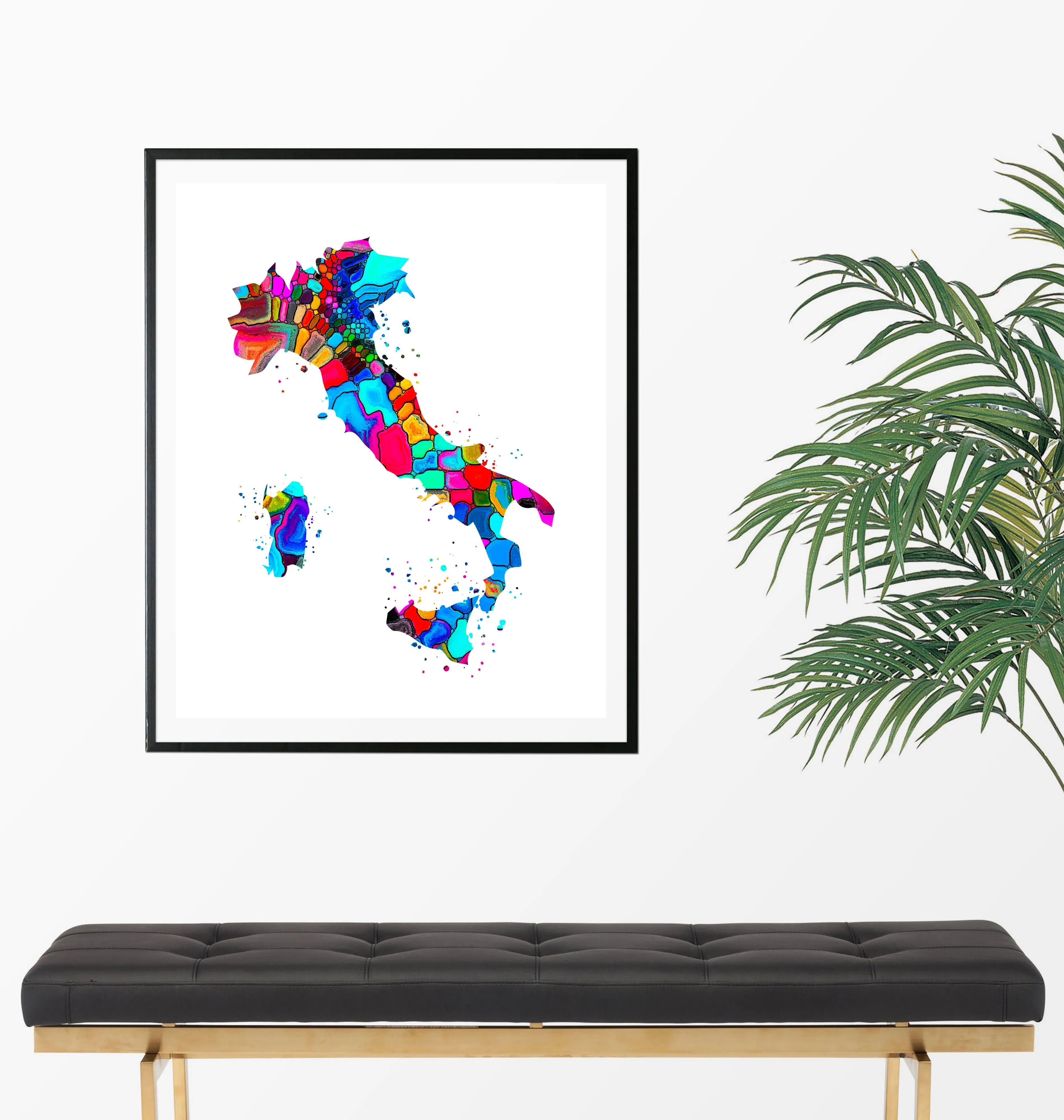 Italy Map Art Print - Unframed