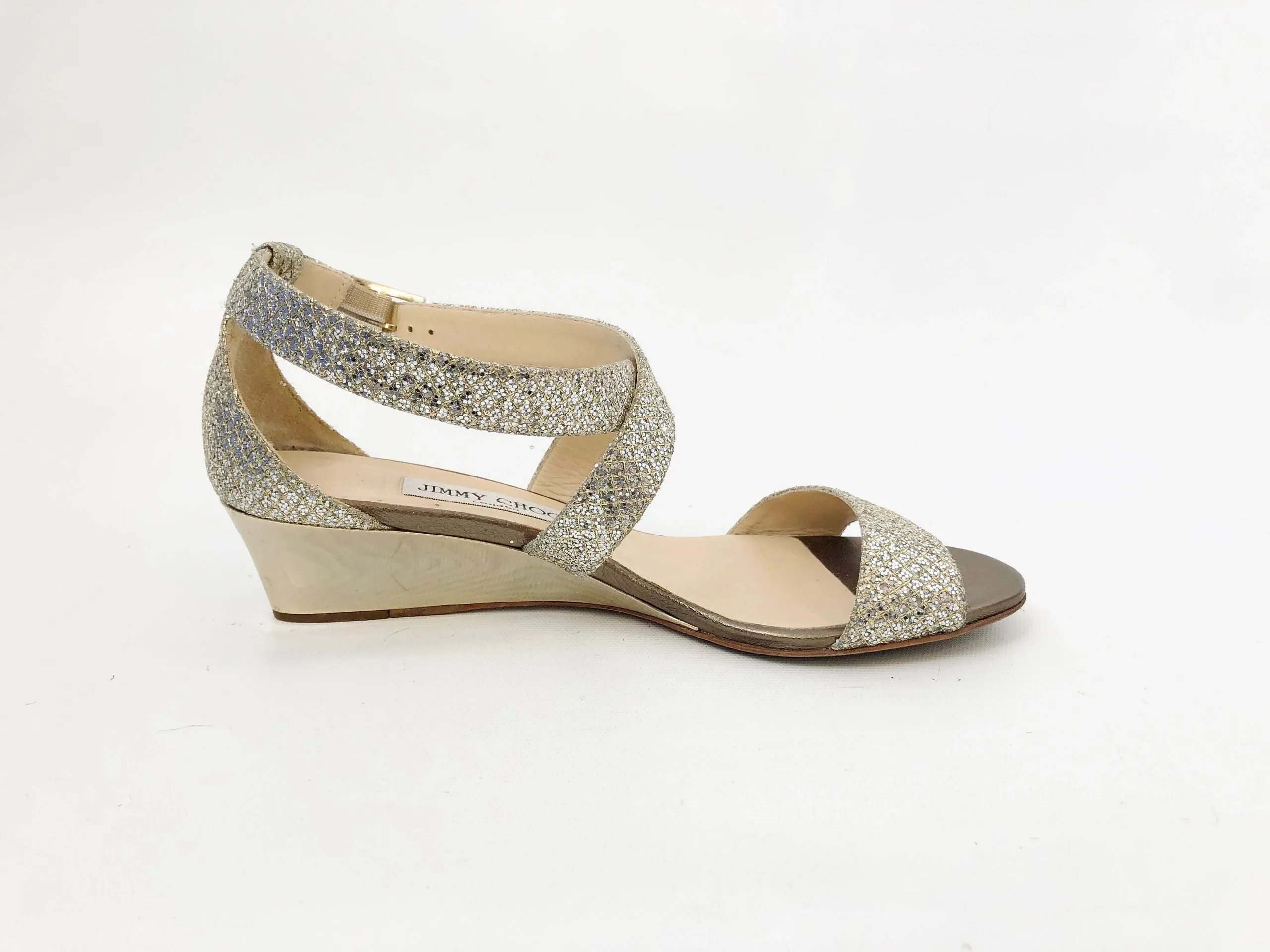 Jimmy Choo Sparkle Sandal Size 38 It (8 Us)