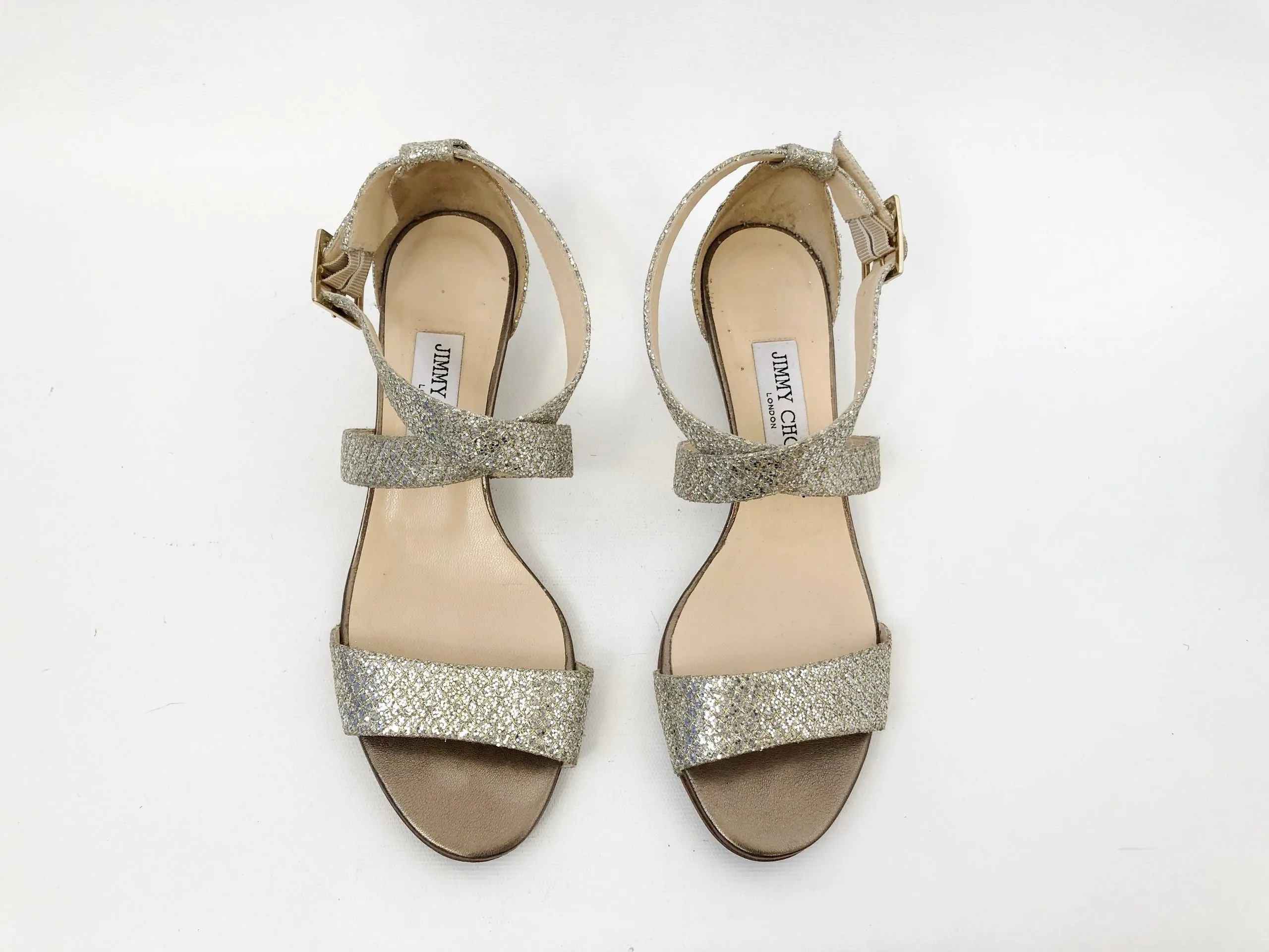 Jimmy Choo Sparkle Sandal Size 38 It (8 Us)