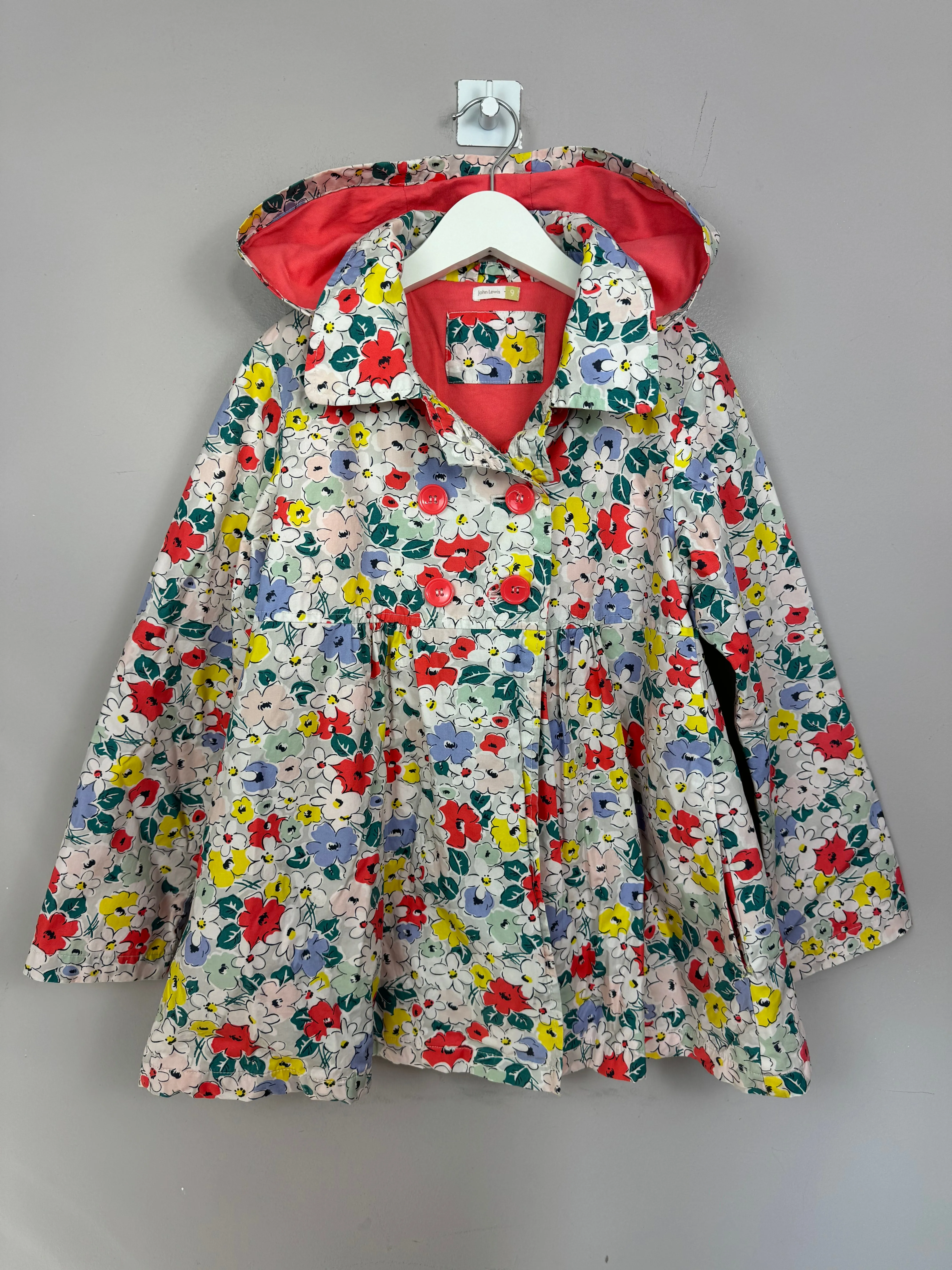 John Lewis Floral Coat 9y
