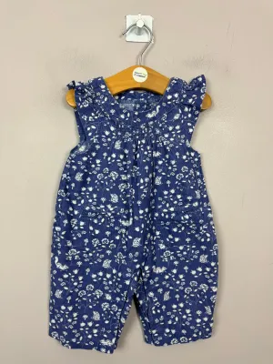 Jojo Maman Bebe blue cord dungarees 0-3m