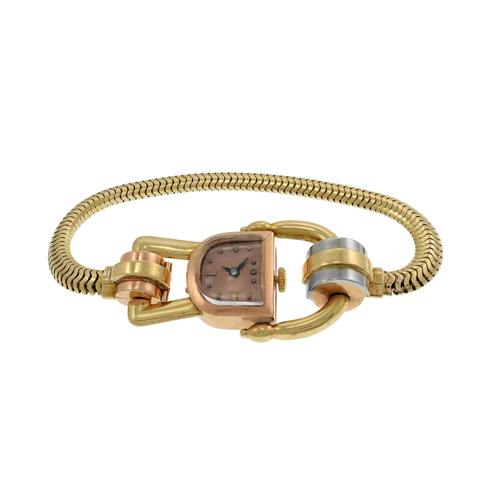 Jos Boillat Tri Color 18K Gold Manual Wind Cocktail Watch