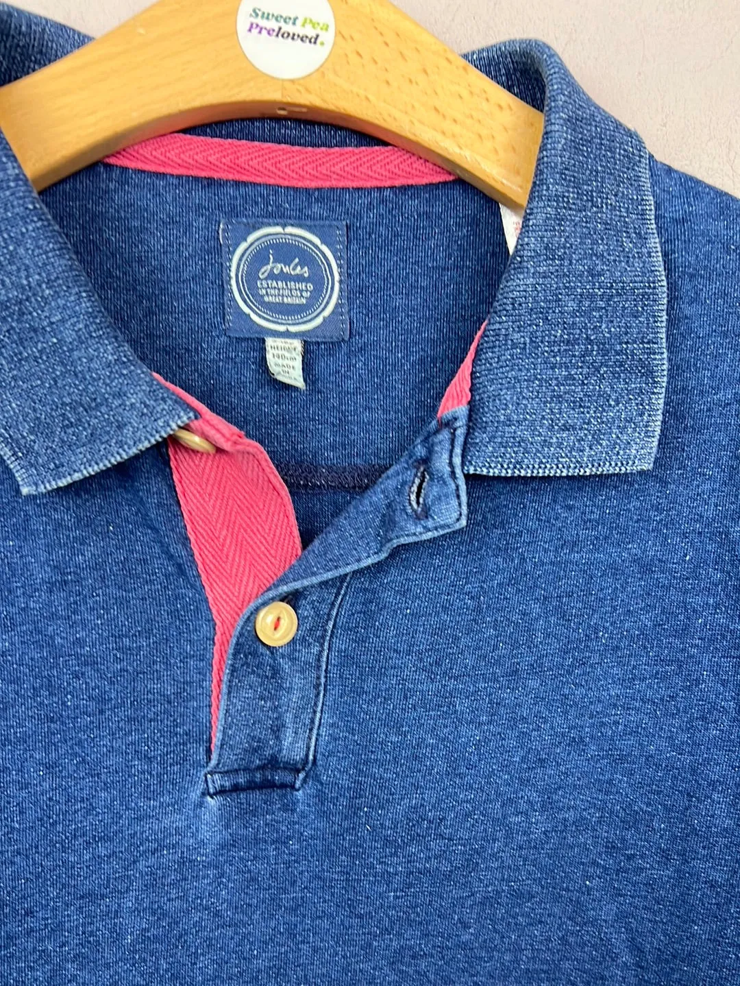Joules denim look polo 9-10y