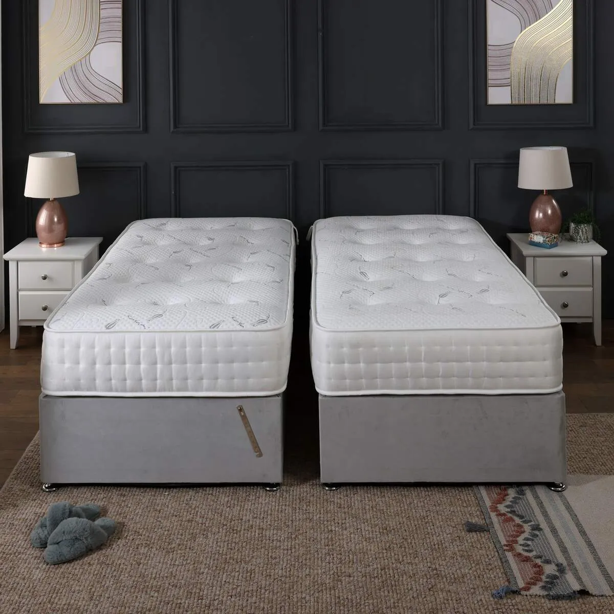 Kashemere Firm Cool Blue Zip and Link Divan Bed Set