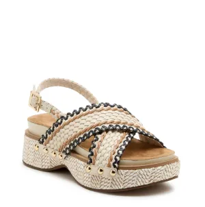 Kelsi Dagger Pace Shell Platform Raffia Sandals