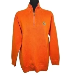 Lauren Ralph Lauren Women’s Vintage Half Zip Sweater Orange Size M