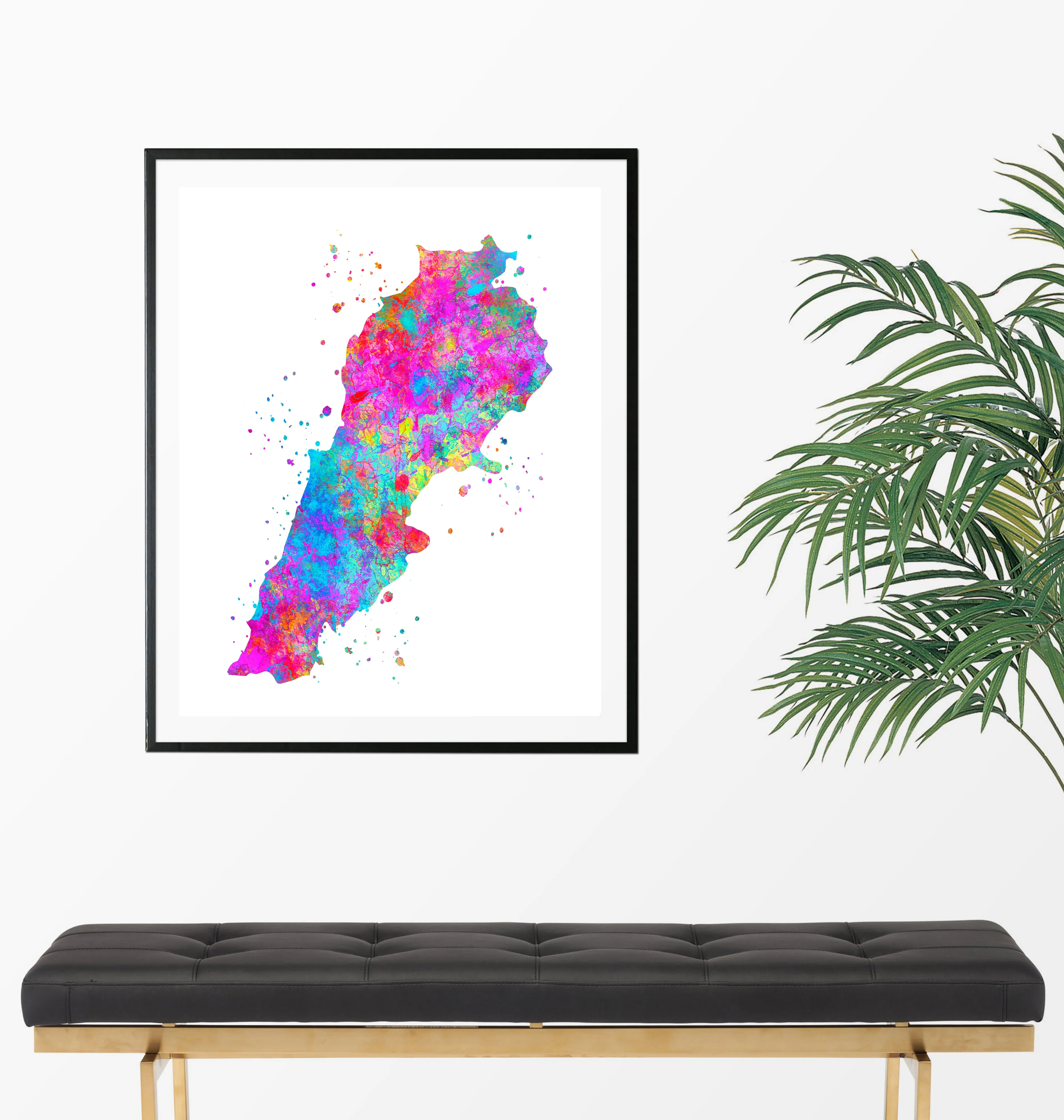Lebanon Map Art Print - Unframed