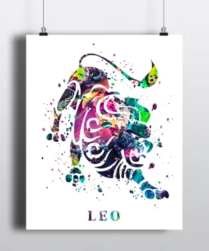 Leo Astrology Art Print - Unframed