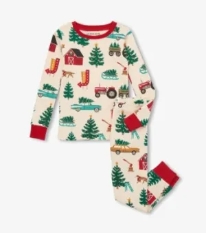 Little Blue House by Hatley | Christmas Tree Farm Kids Pajama Set