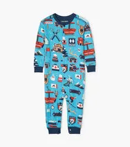 Little Blue House Pj's - Ski Holiday Union Suit 18-24m