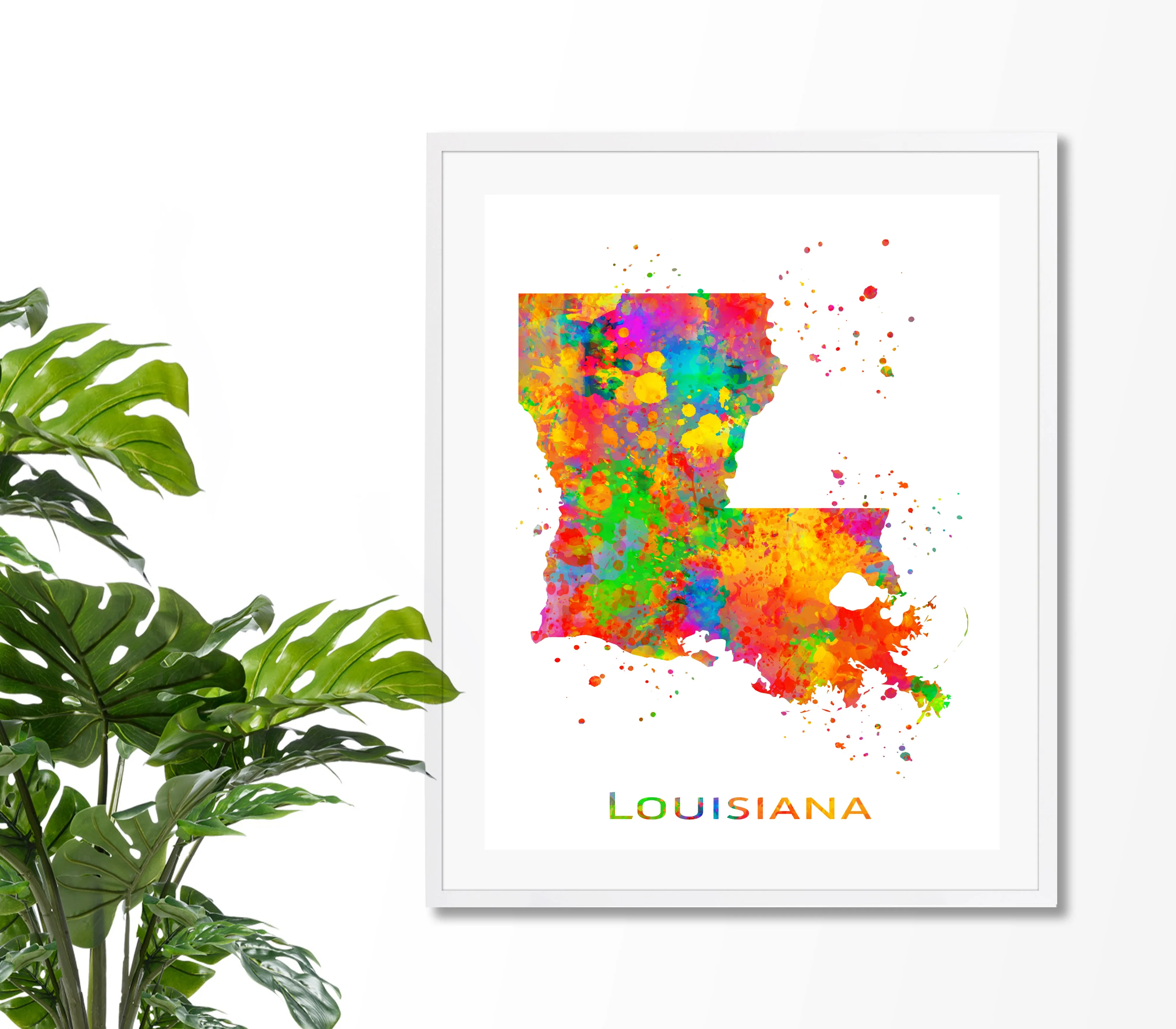 Louisiana Map Art Print - Unframed