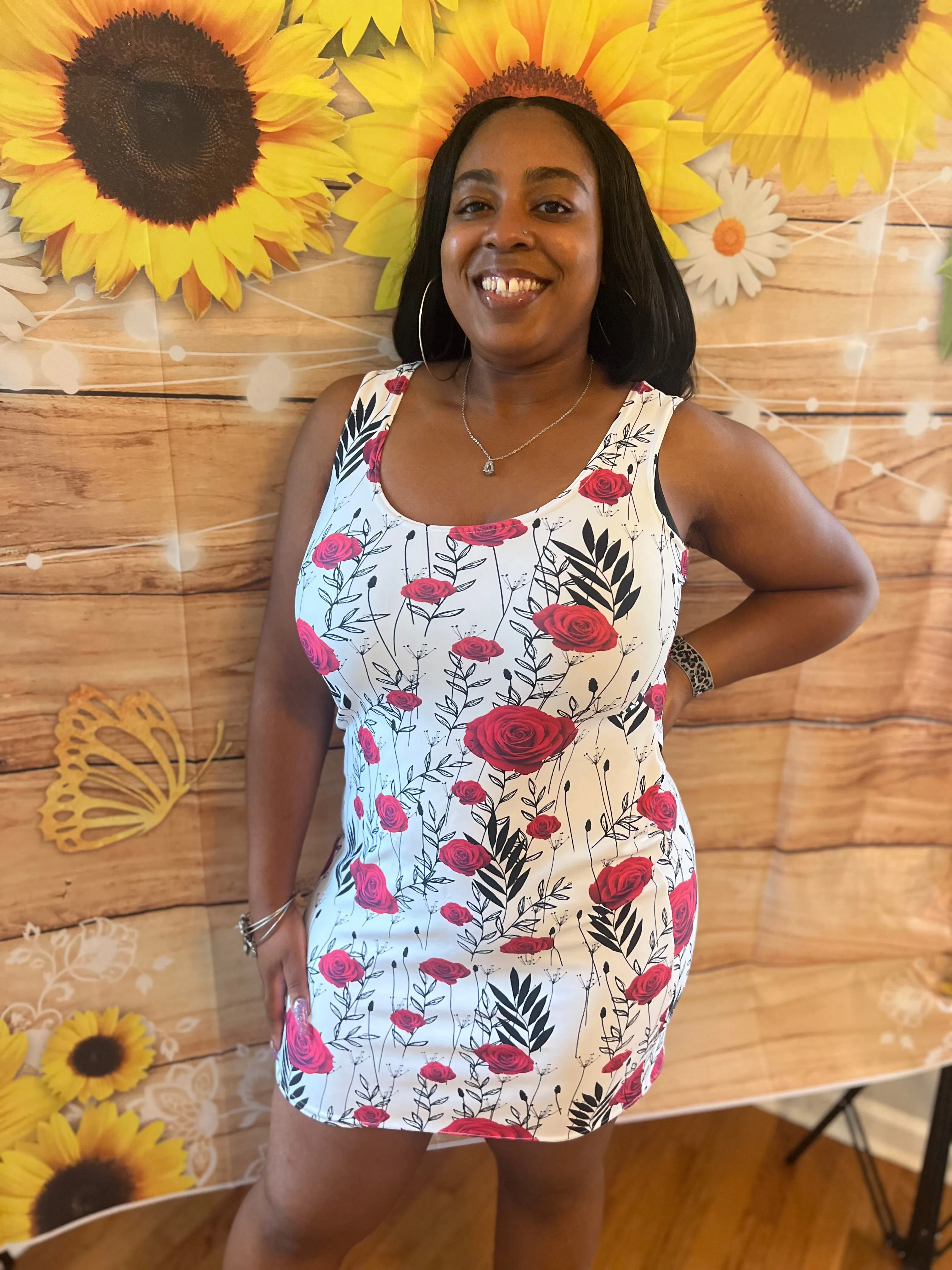 Maadish | Rose Floral Fitted Dress