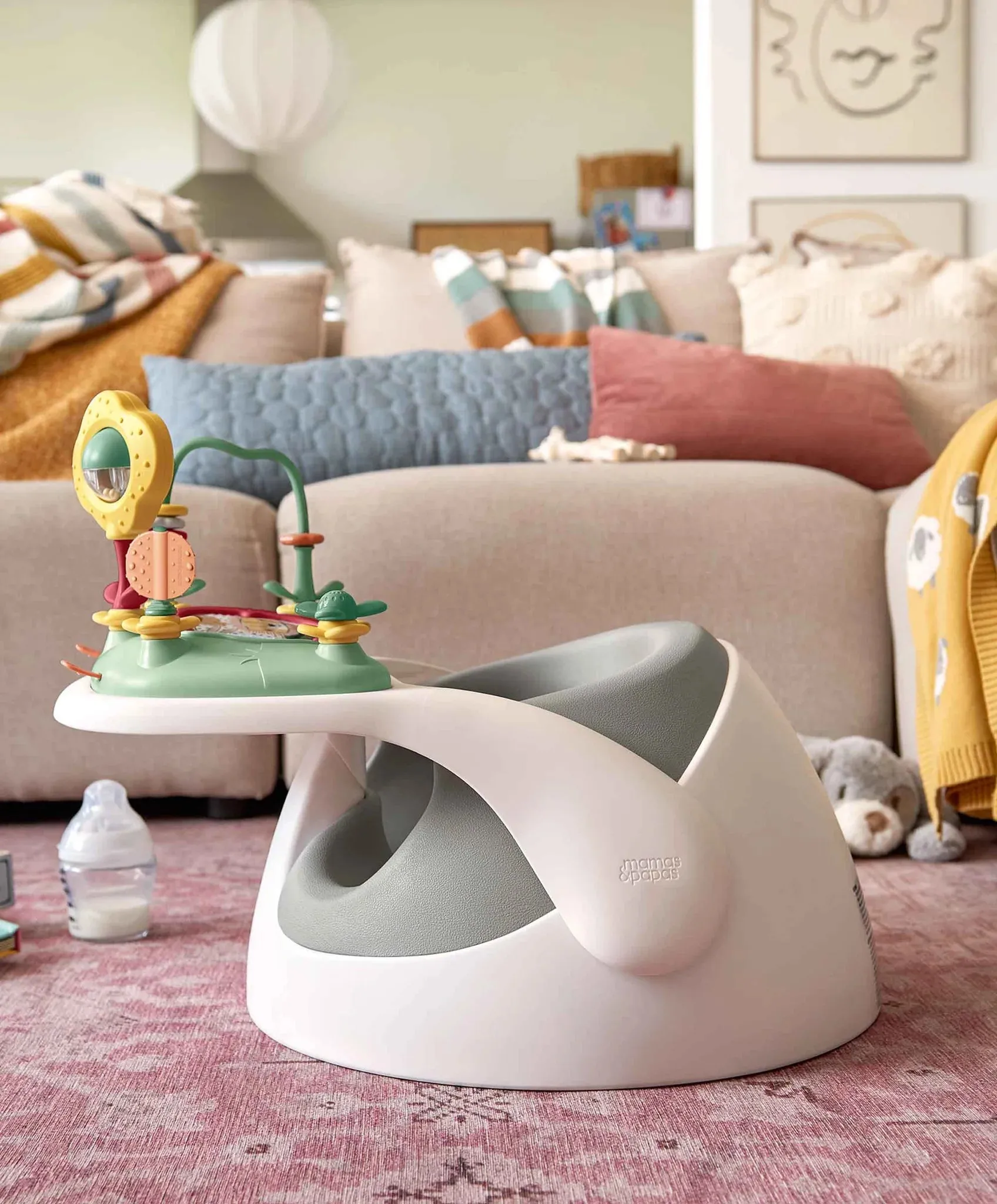 Mamas & Papas Snug Floor Seat with Activity Tray - Pebble Grey