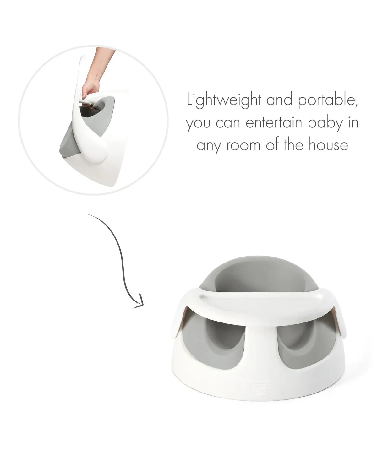 Mamas & Papas Snug Floor Seat with Activity Tray - Pebble Grey