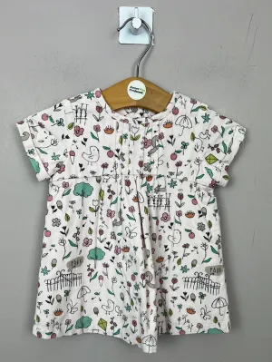M&S pink park life needlepoint dress 0-3m