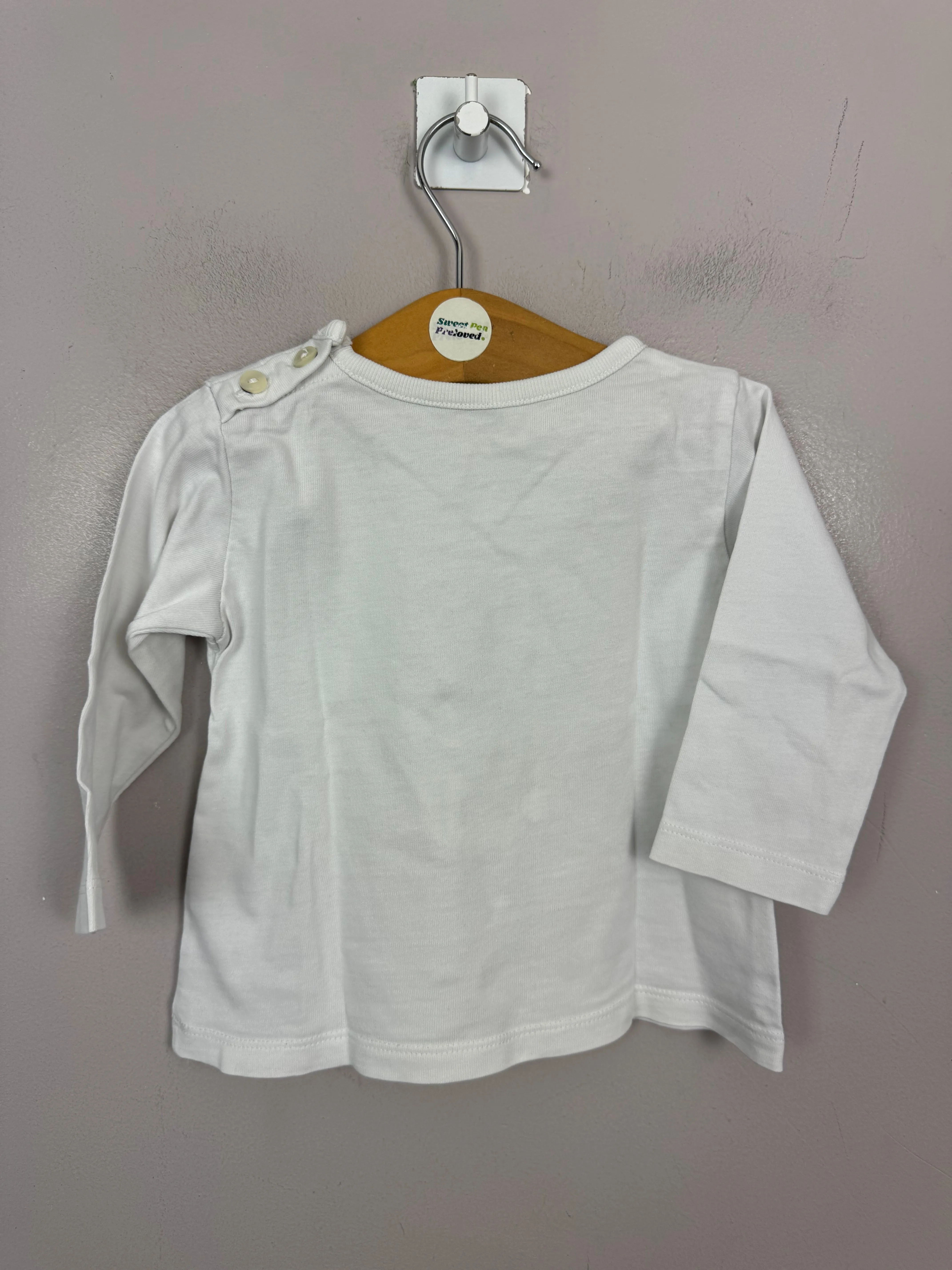 M&S White Weather T-shirt 3-6m