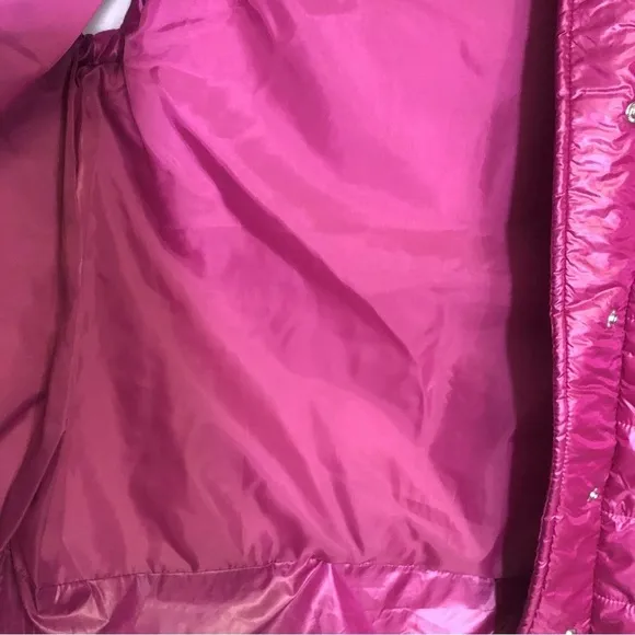 Marc New York Marc Fisher Quilted Vest Packable Snap Oversized Fit Fuchsia Small