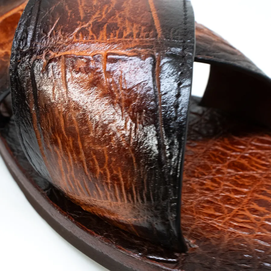 Marco Di Milano Elio Hand Painted Honey All Over Alligator Sandals