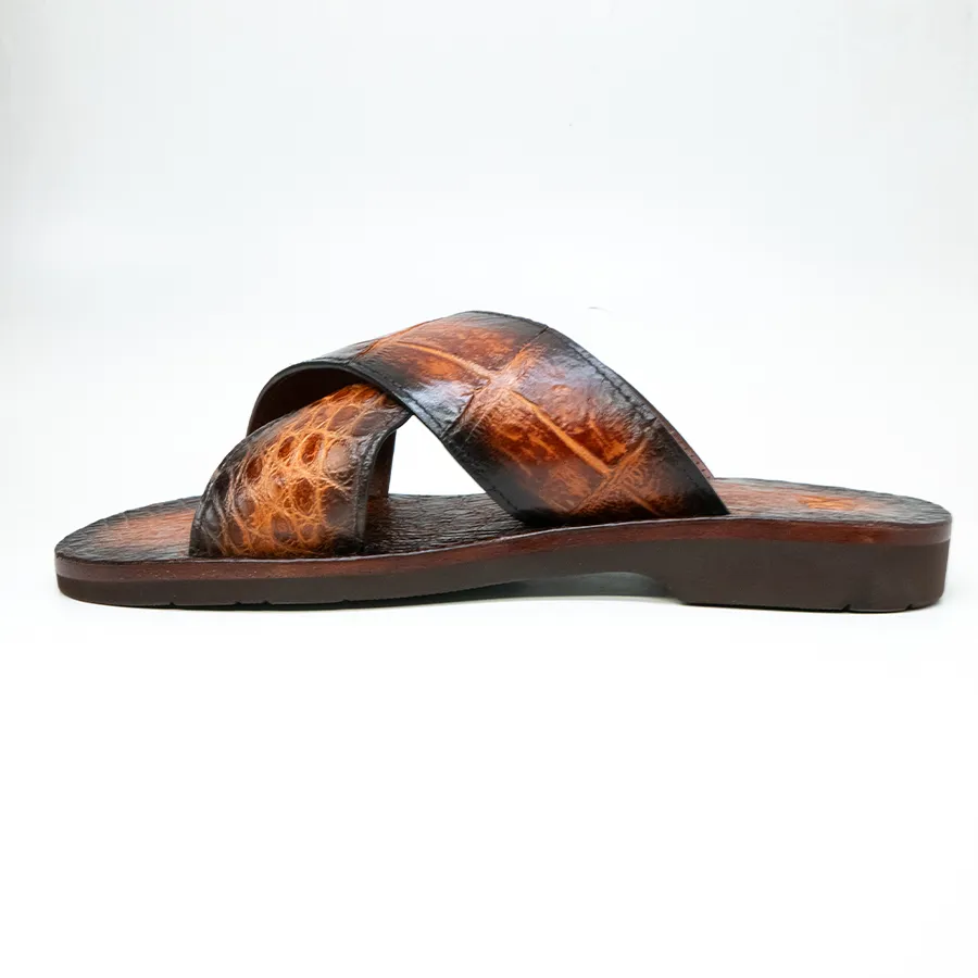 Marco Di Milano Elio Hand Painted Honey All Over Alligator Sandals