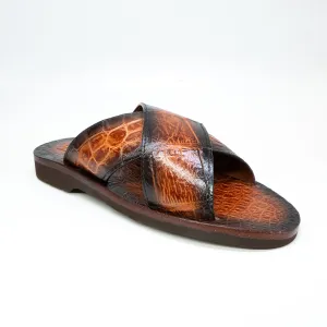 Marco Di Milano Elio Hand Painted Honey All Over Alligator Sandals