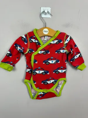 Maxomorra Red Police Car Bodysuit 0-3m
