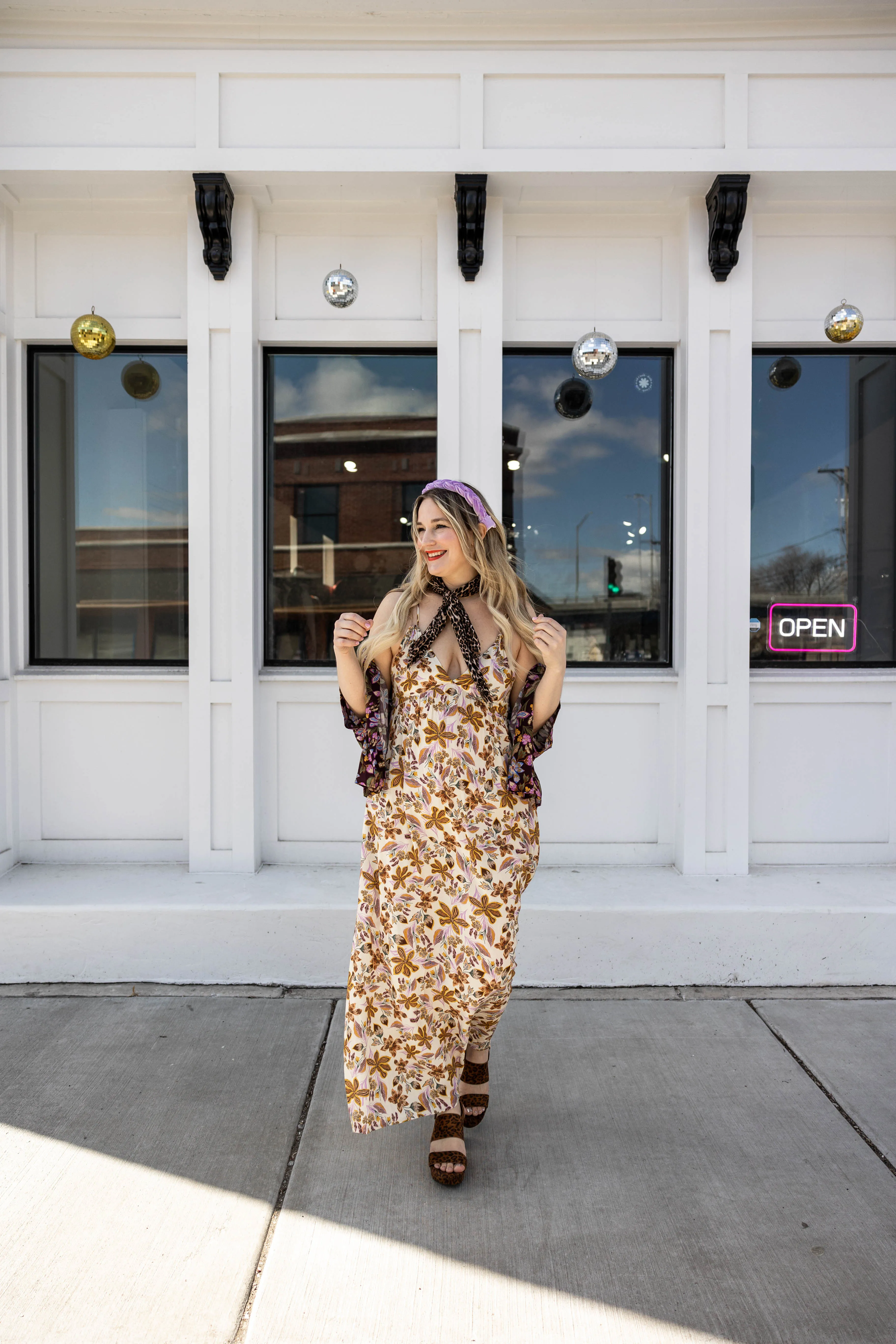 meredith dress in cream floral