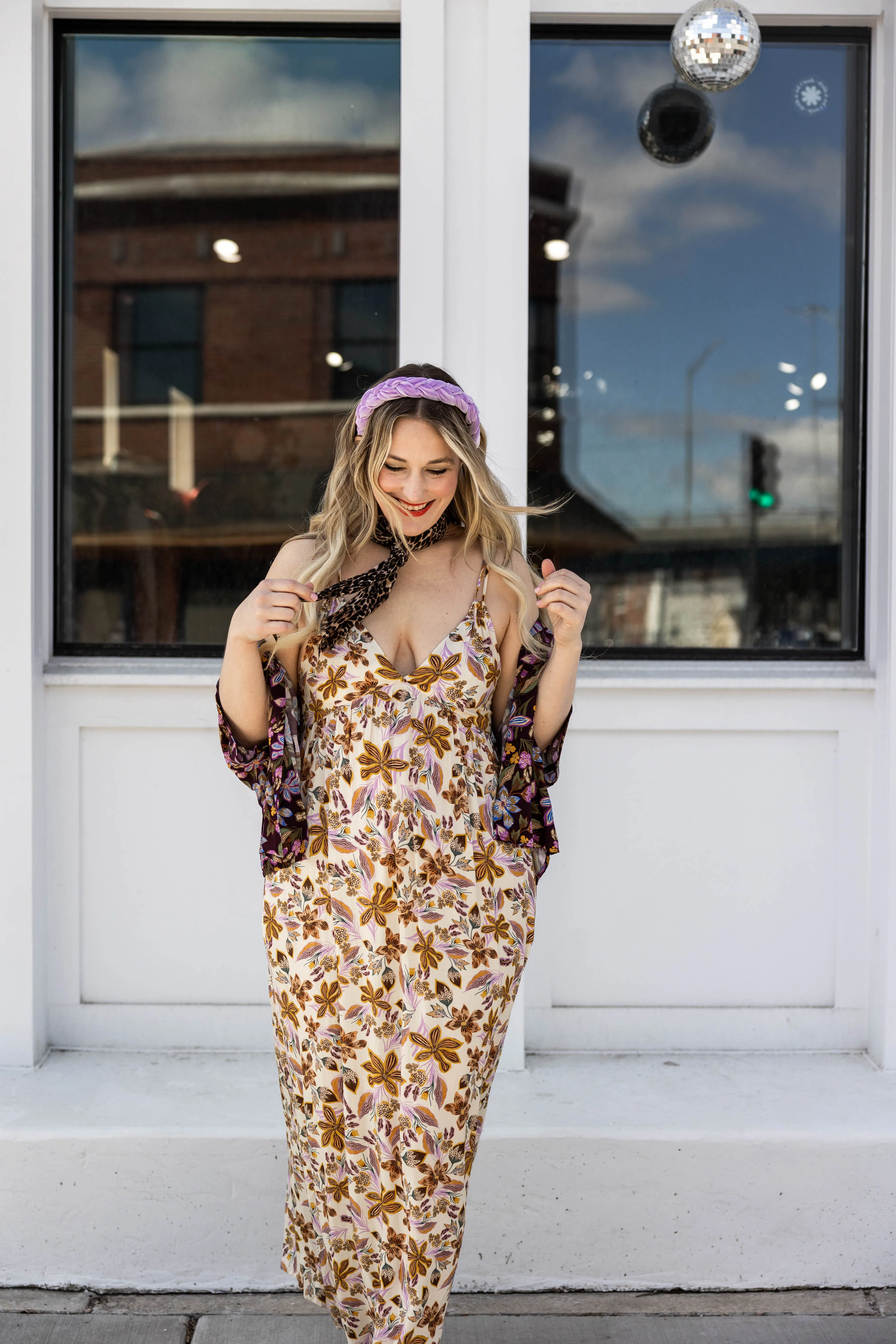 meredith dress in cream floral
