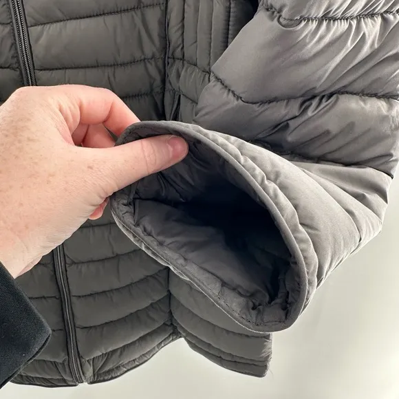 Michael Michael Kors Gray Ultra Light Weight Packable Hooded Puffer Coat