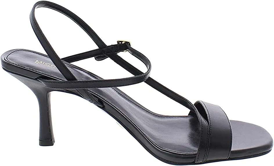 Michael Michael Kors Womens Tasha Leather Dress Sandals Black 10 Medium (B,M)