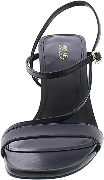 Michael Michael Kors Womens Tasha Leather Dress Sandals Black 10 Medium (B,M)